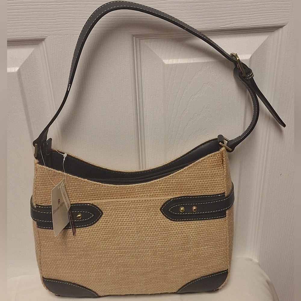 New Etienne Aigner Purse~Pocketbook~Shoulder Bag~Leather Trim~Navy Blue Trim~NWT
